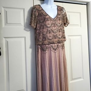 BHLDN Beaded Dusty Rose Dress